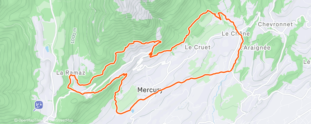 Map of the activity, Ankle deep leaves = least favorite trail condition