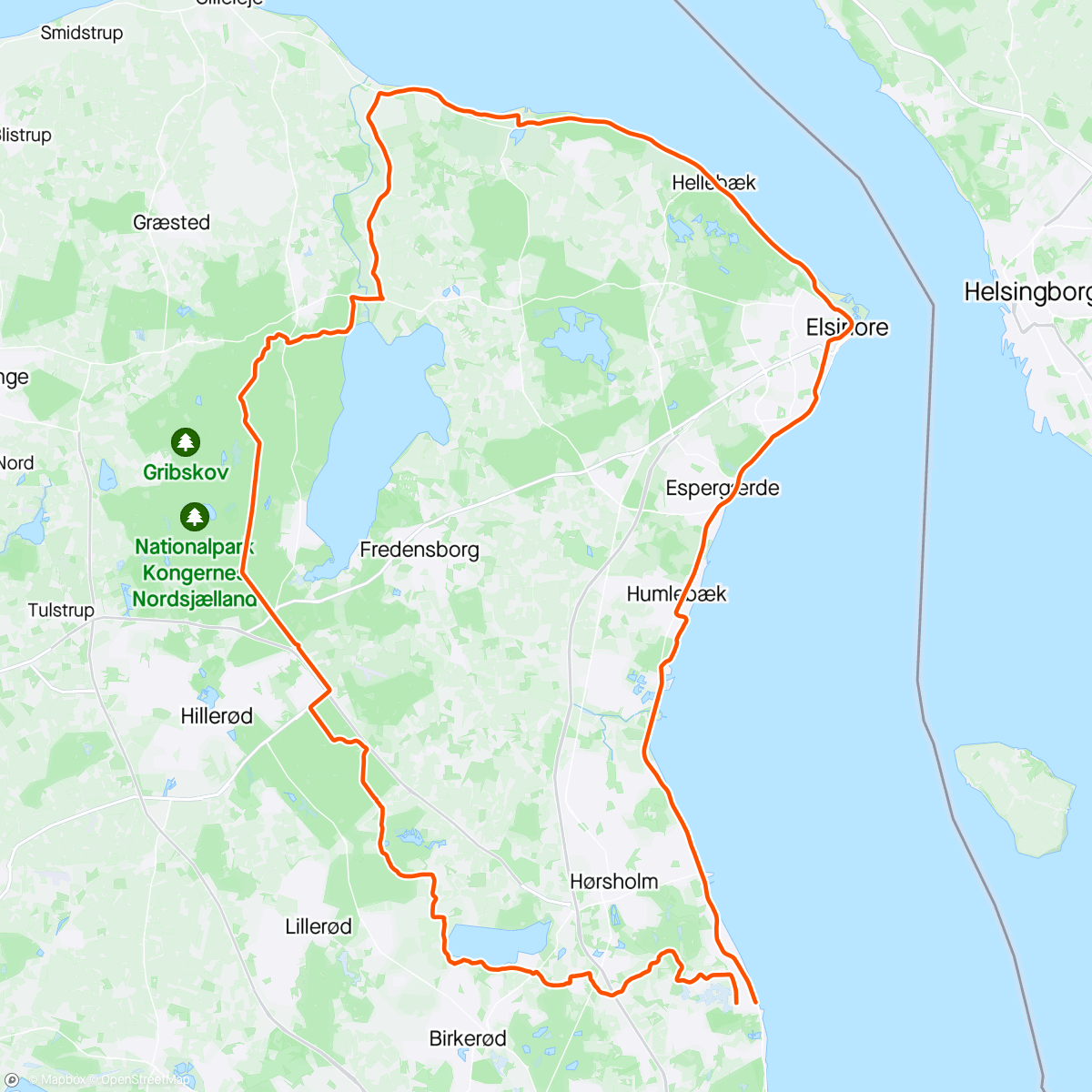 Map of the activity, North of Copenhagen Loop guided by Ron