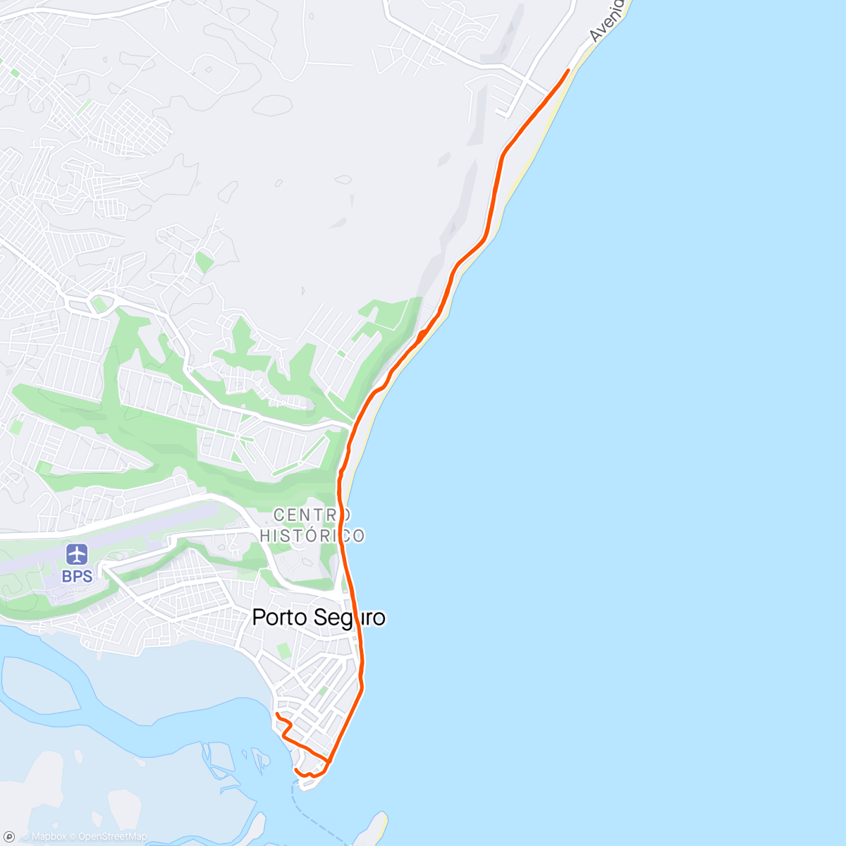 Map of the activity, Orla de Porto Seguro