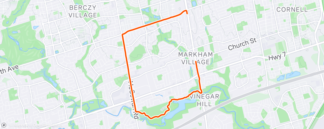 Map of the activity, Morning Run