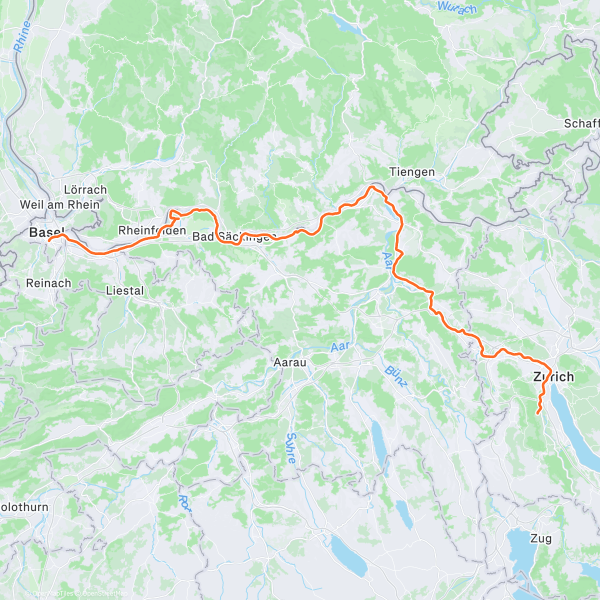 Map of the activity, Gravel2Basel