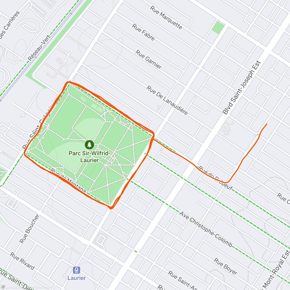 Map of the activity, Family run (Montréal, QC)