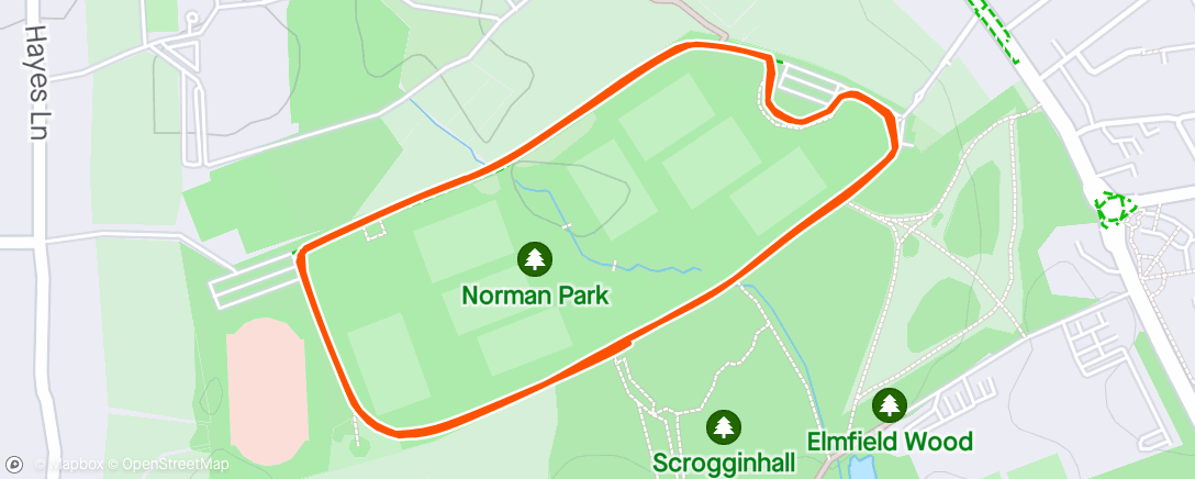 Map of the activity, Bromley parkrun
