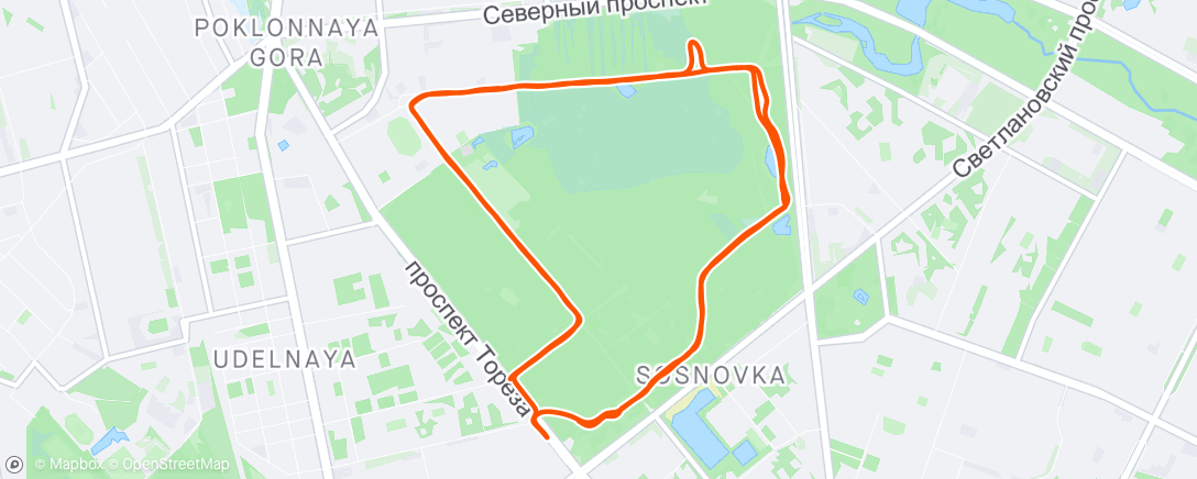 Map of the activity, Evening Run