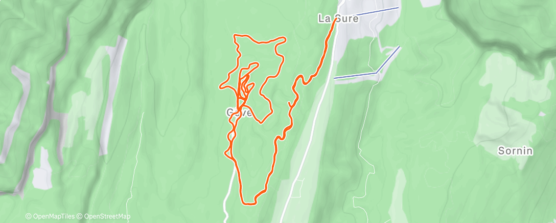 Map of the activity, Ski skate Autrans la Sure accompagner JB en luge conditions tip top croisé Stéphane et Jérôme