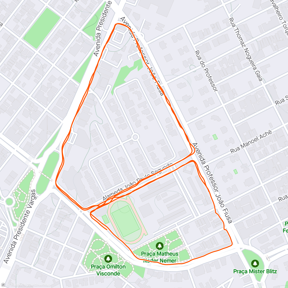 Map of the activity, 6 km praça da Bike