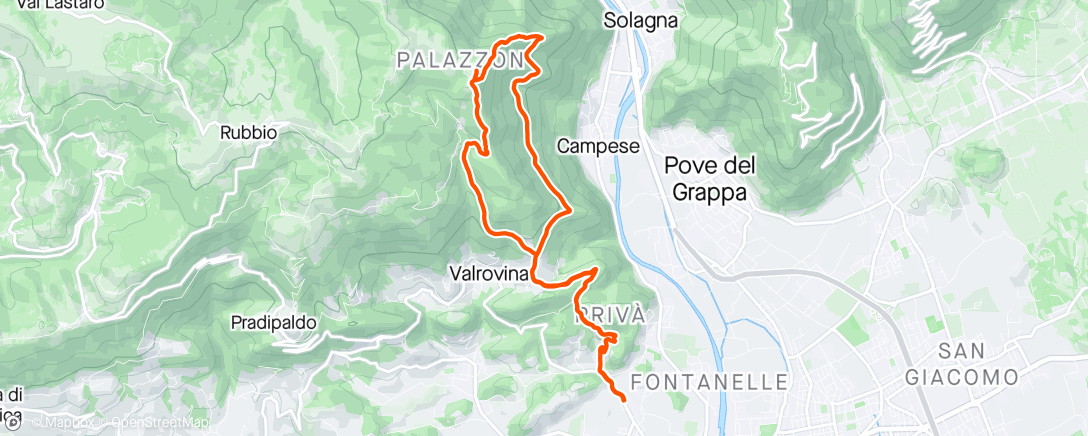 Карта физической активности (Sessione di trail running pomeridiana)
