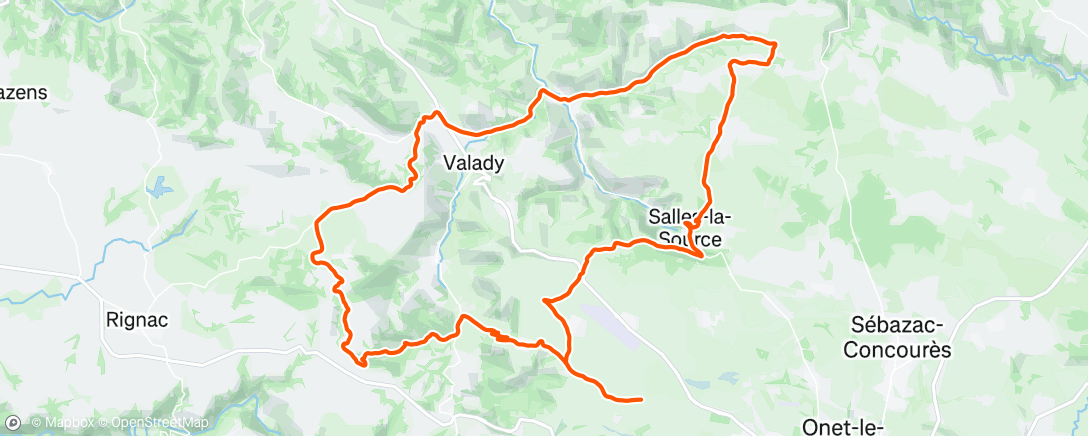 Map of the activity, Vélo dans l'après-midi