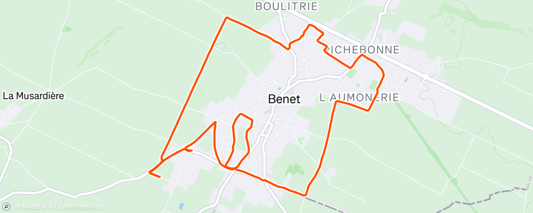 Map of the activity, Footing 1h en EF avec Goulven 😉