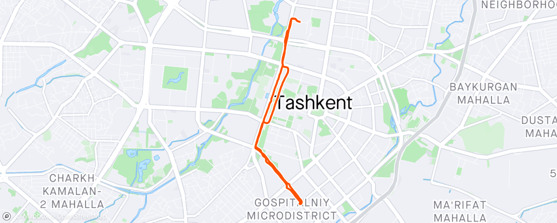 Map of the activity, Morning Run