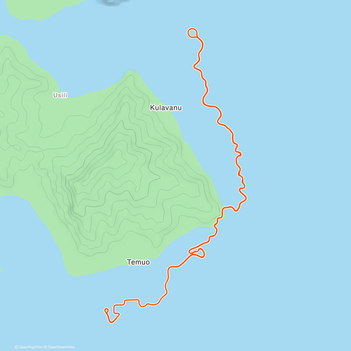 Карта физической активности (Zwift - Southern Coast Cruise in Watopia)