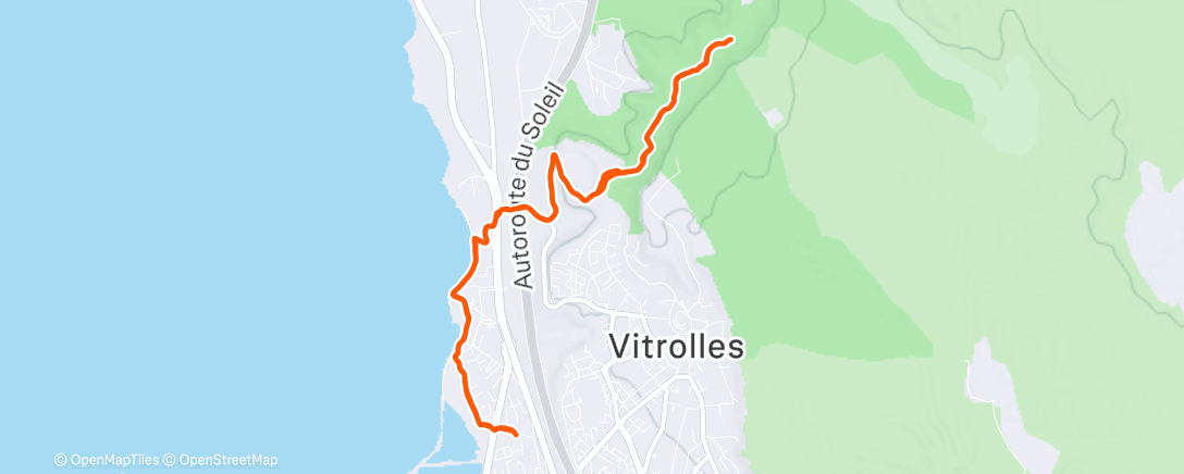 Map of the activity, Afternoon Run