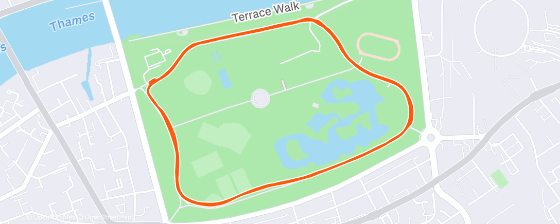 Map of the activity, Afternoon Run