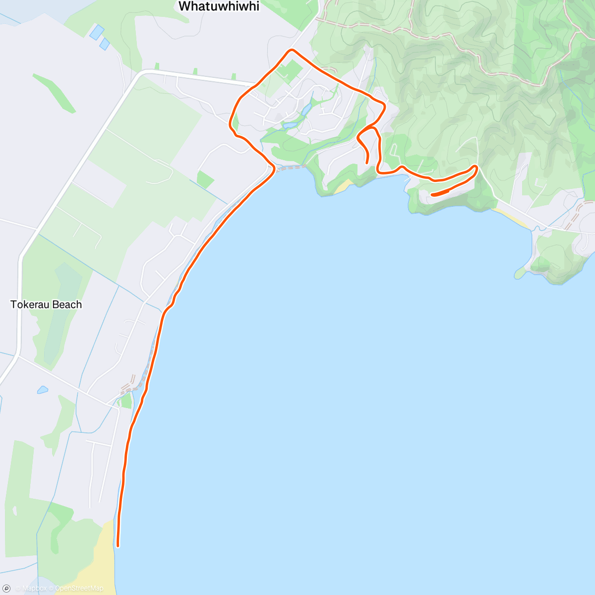 Map of the activity, Dropped off in the middle of Tokerau beach and ran home with a tail wind hahahaha 😁😁