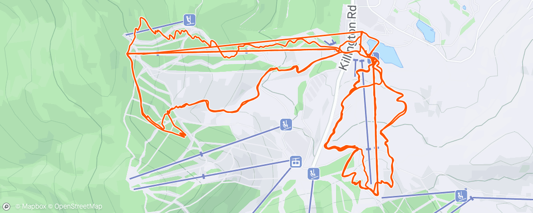 Map of the activity, Mtb Killington with coop. And a soft opening for Black magic