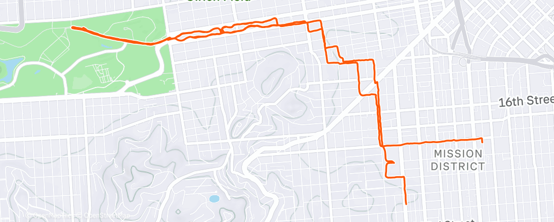 Map of the activity, Afternoon Run