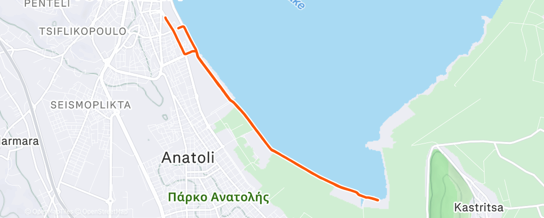 Map of the activity, Afternoon Run