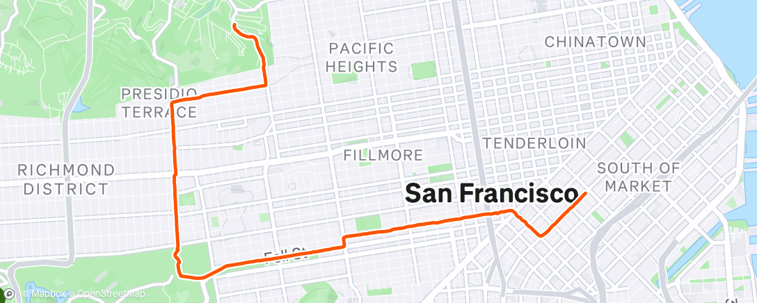 Map of the activity, Morning Run