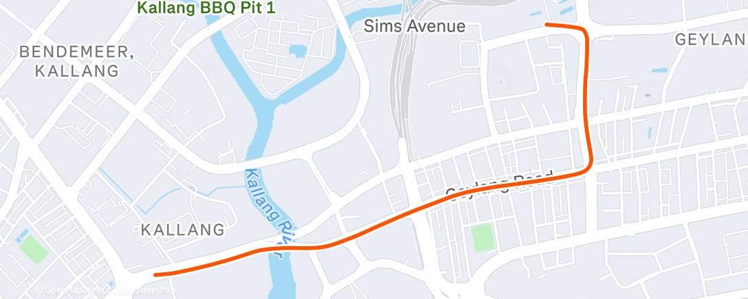 Map of the activity, Night Ride