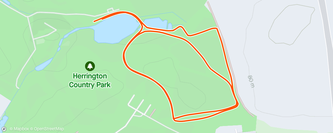 Map of the activity, Herrington parkrun