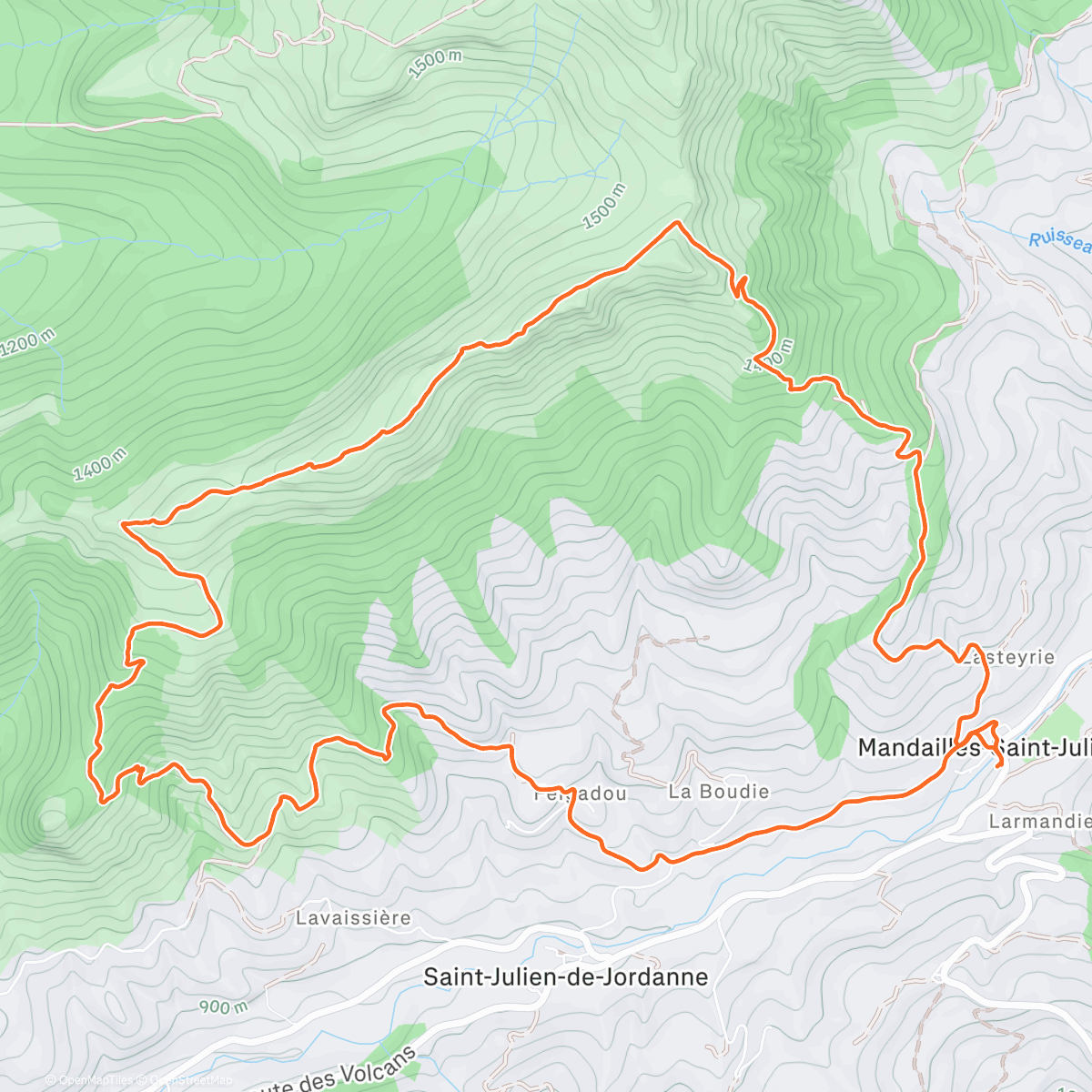 Map of the activity, 15590 Mandailles