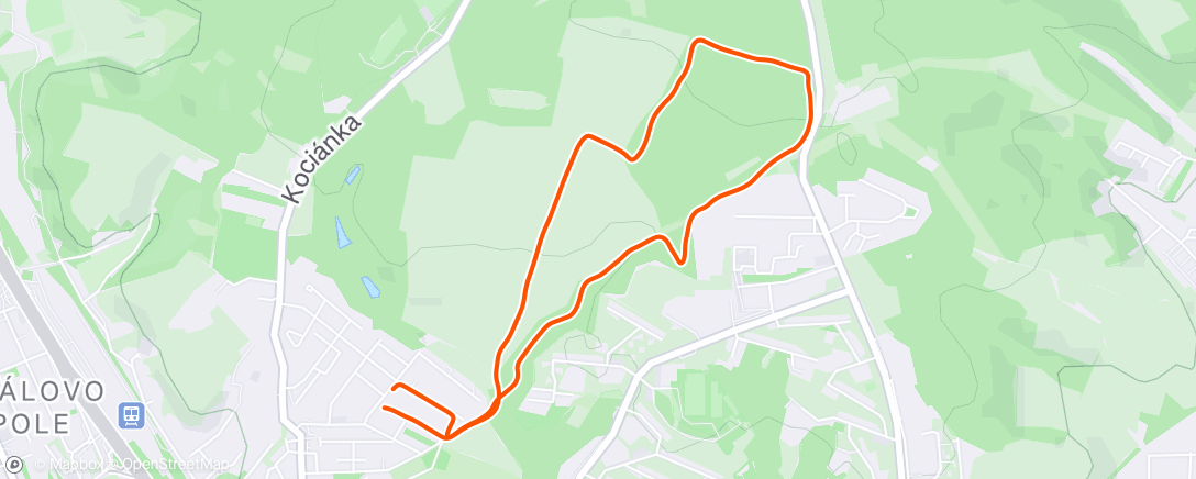 Map of the activity, Afternoon Trail Run