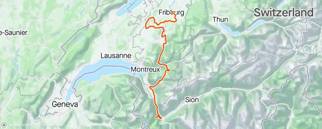 Map of the activity, Tour de Romandie stage 2