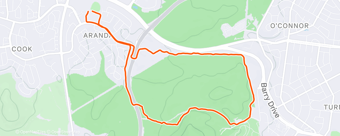 Map of the activity, Afternoon Trail Run