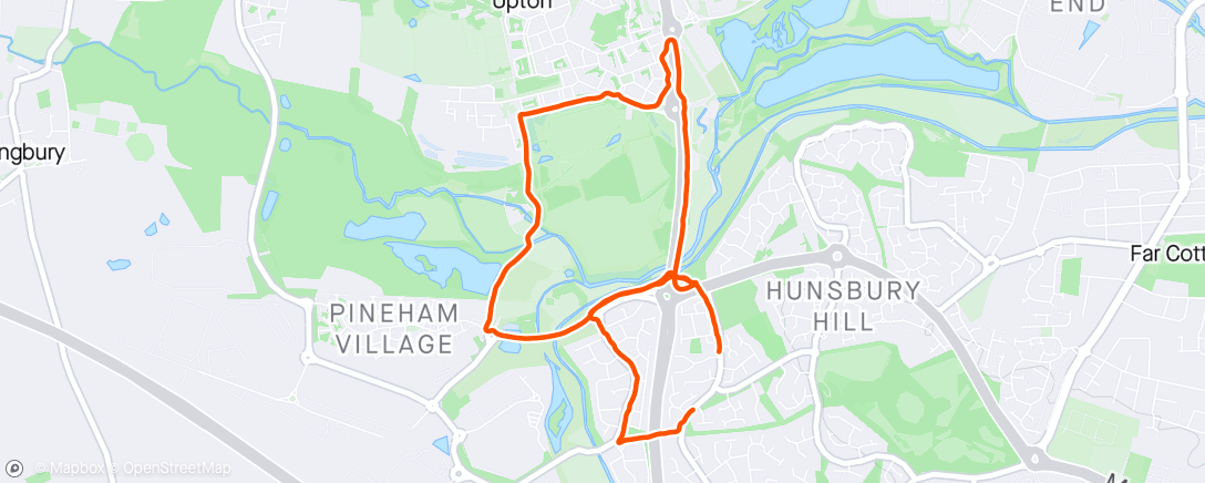 Map of the activity, Evening Run cut short - cannot sprint on bread rolls and cheesecake 🤢
