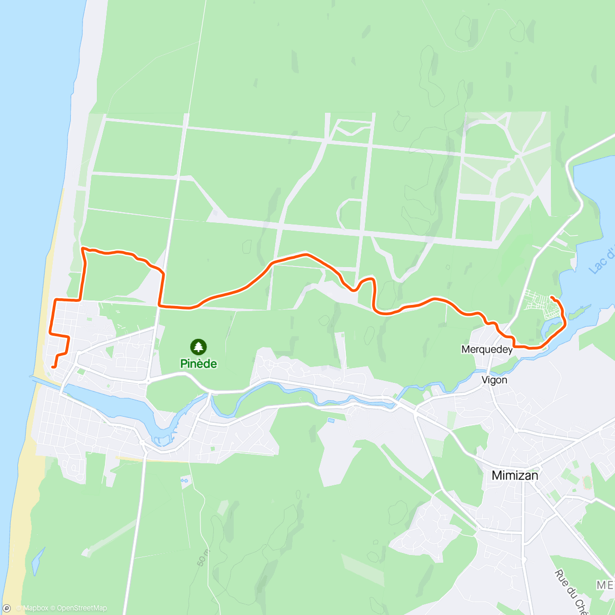 Mapa da atividade, Triathlon de Mimizan - CAP