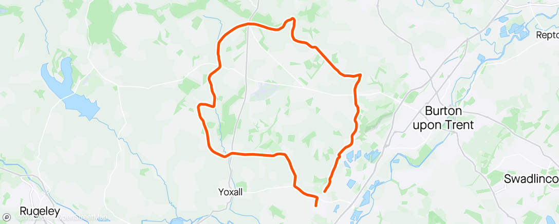 Map of the activity, Evening Ride (that was hard) on a road bike