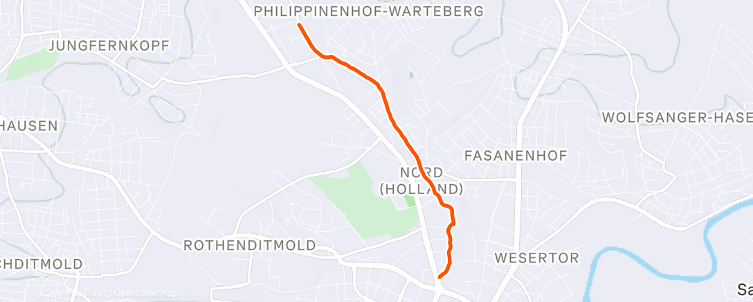 Map of the activity, Lauf am Morgen