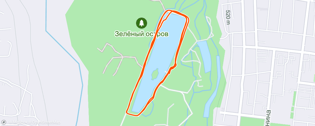 Map of the activity, Evening Run