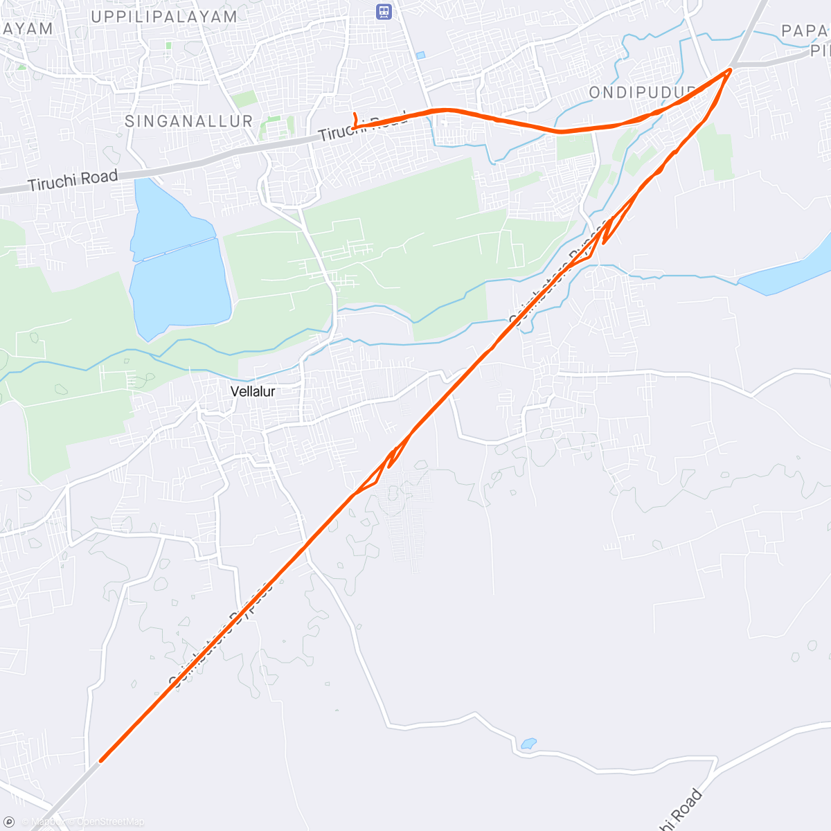 Map of the activity, Palghat road bypass