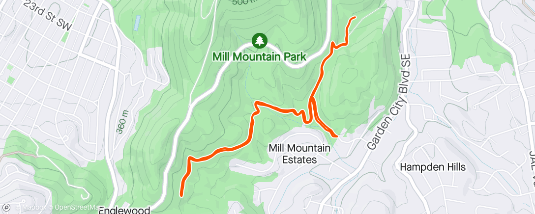 Mapa da atividade, Hiking WoodThrush