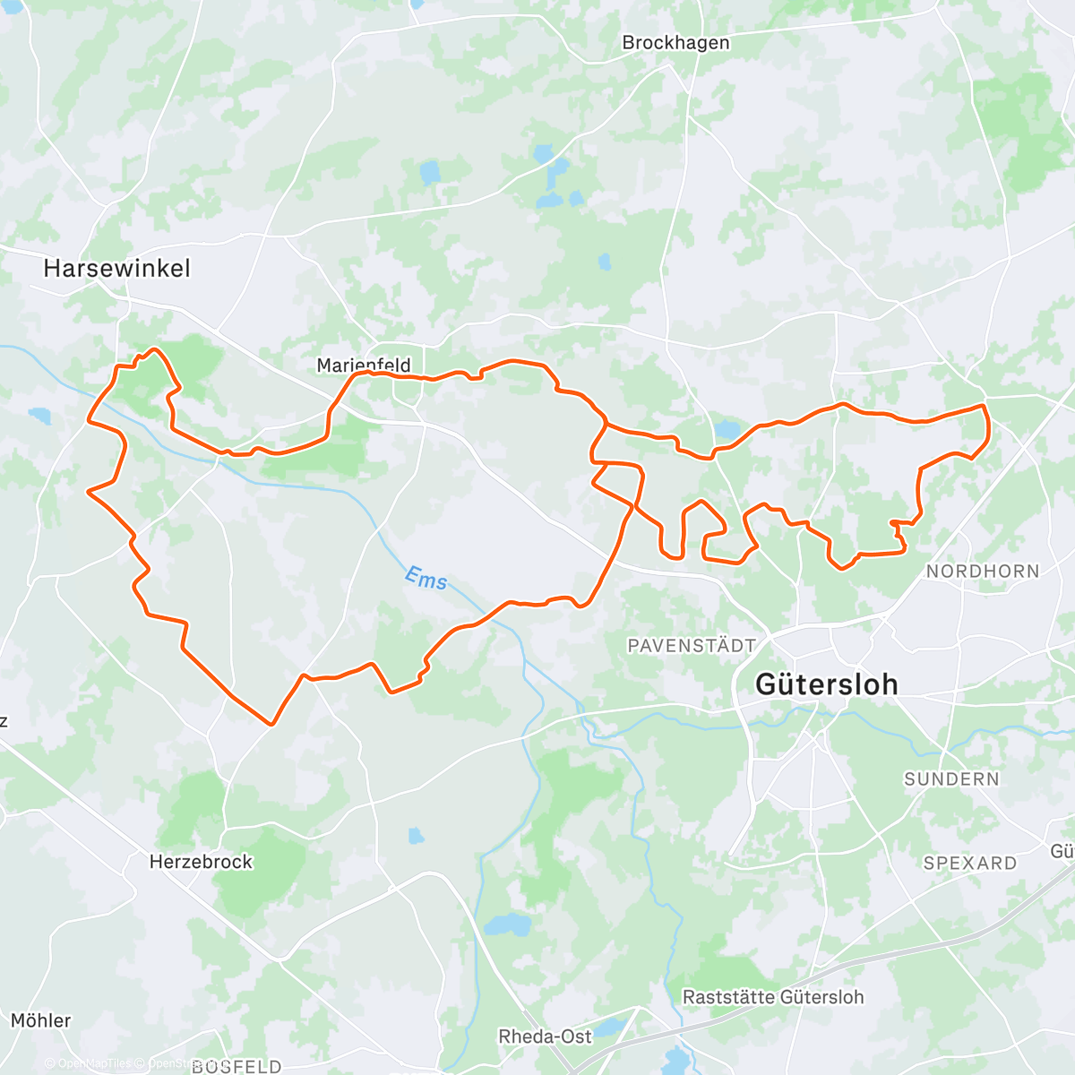 Map of the activity, 51k Gravel mit Max