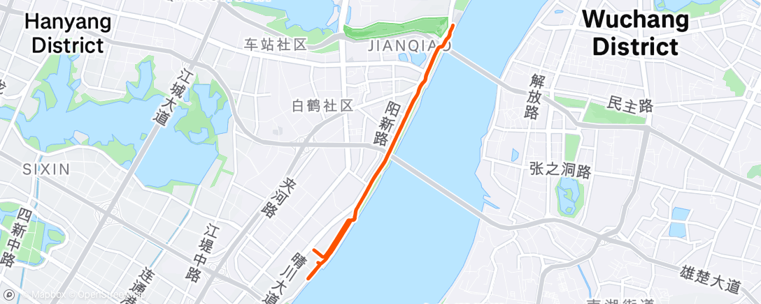 Map of the activity, Evening Run