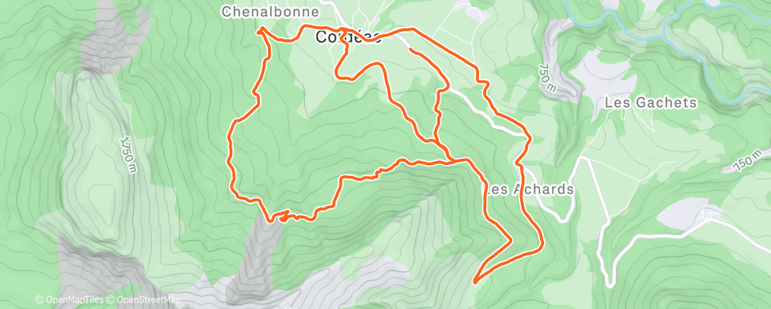 Map of the activity, Endurance