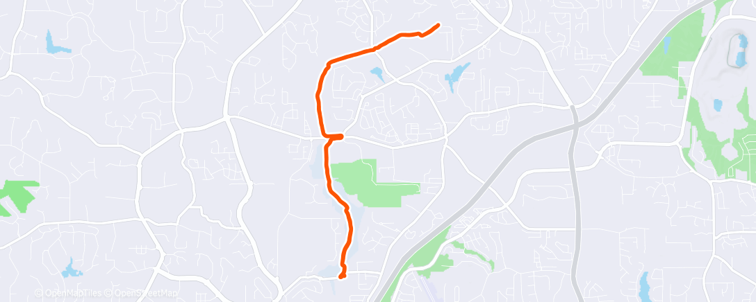 Map of the activity, Afternoon Run
