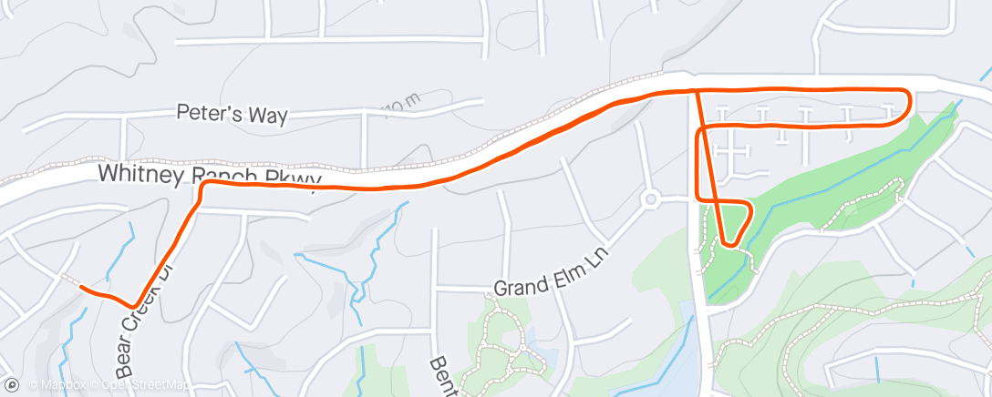 Map of the activity, Afternoon Run