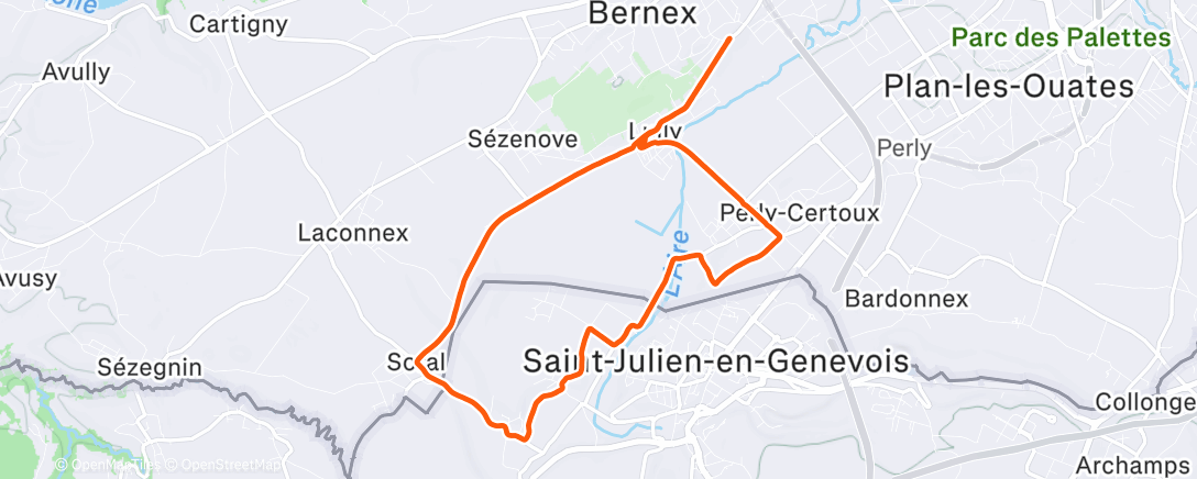 Map of the activity, Saturday Afternoon Run