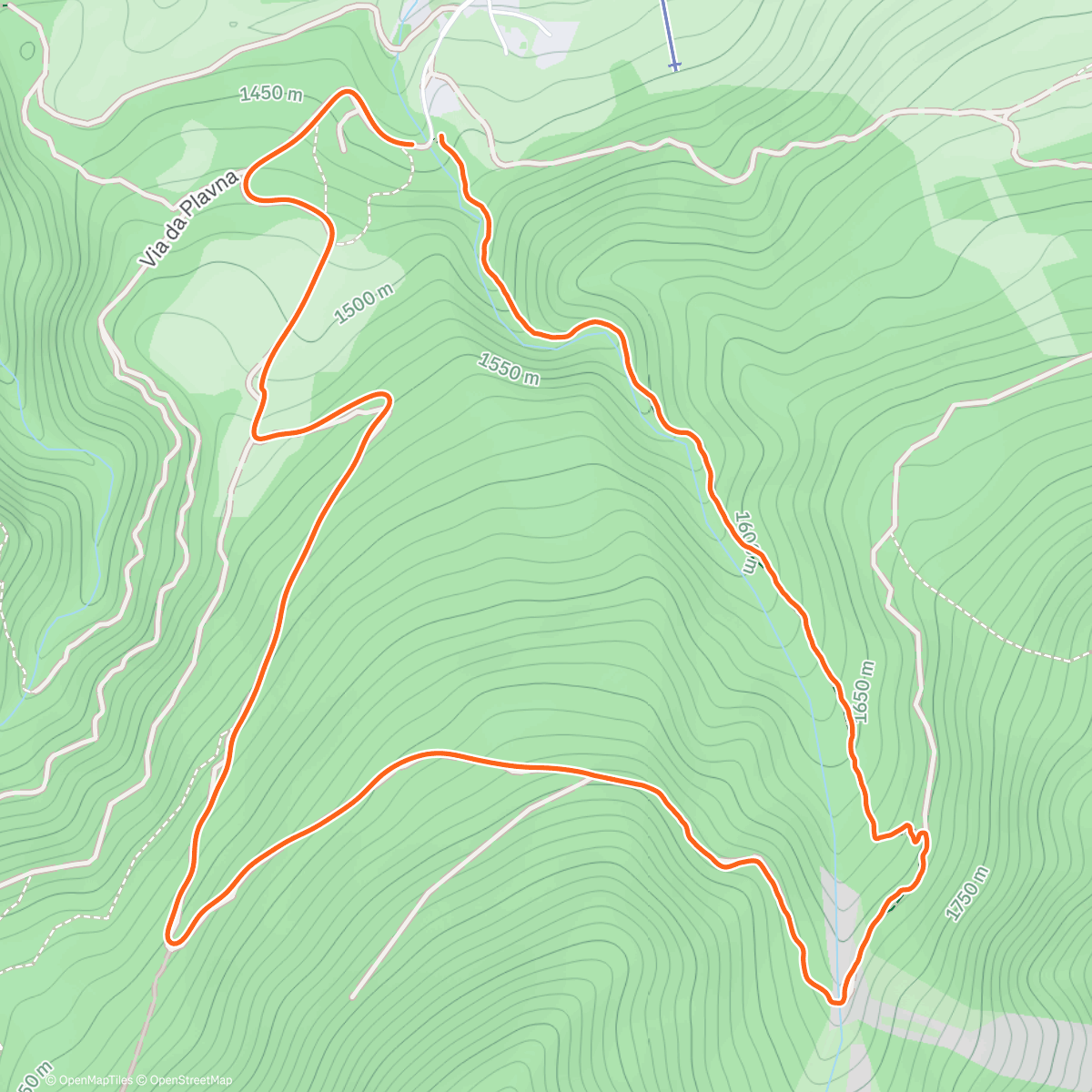 Map of the activity, Ski de randonnée le midi