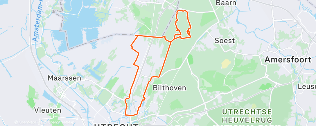 Map of the activity, Afternoon Ride