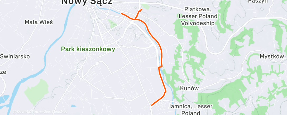 Map of the activity, Afternoon Run
