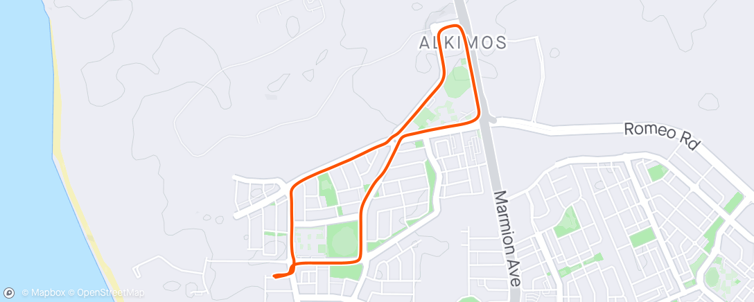 Mapa de la actividad (2.5 miler getting back into it slowly…..powered by 2 lattes and a breaky burger 😂😂)