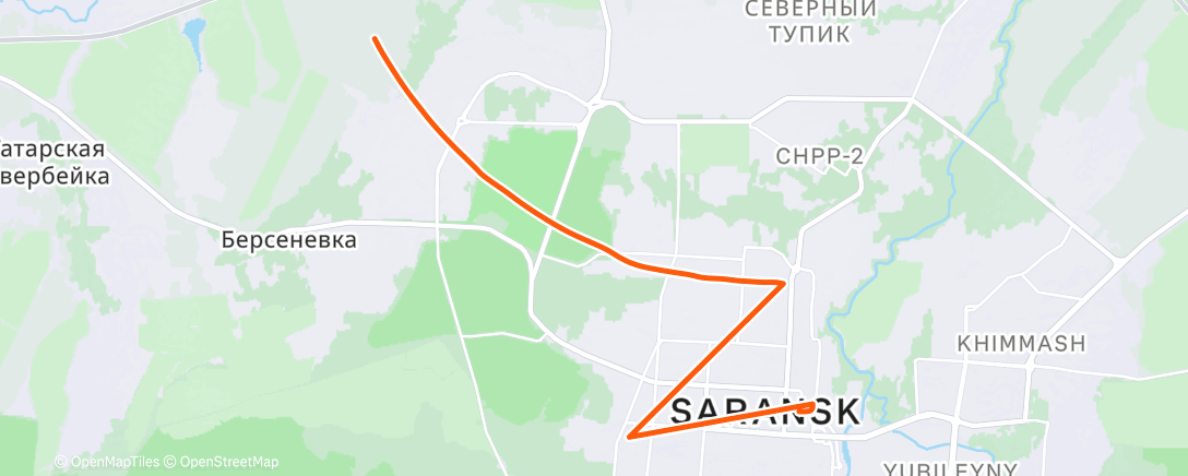 Map of the activity, Night Run