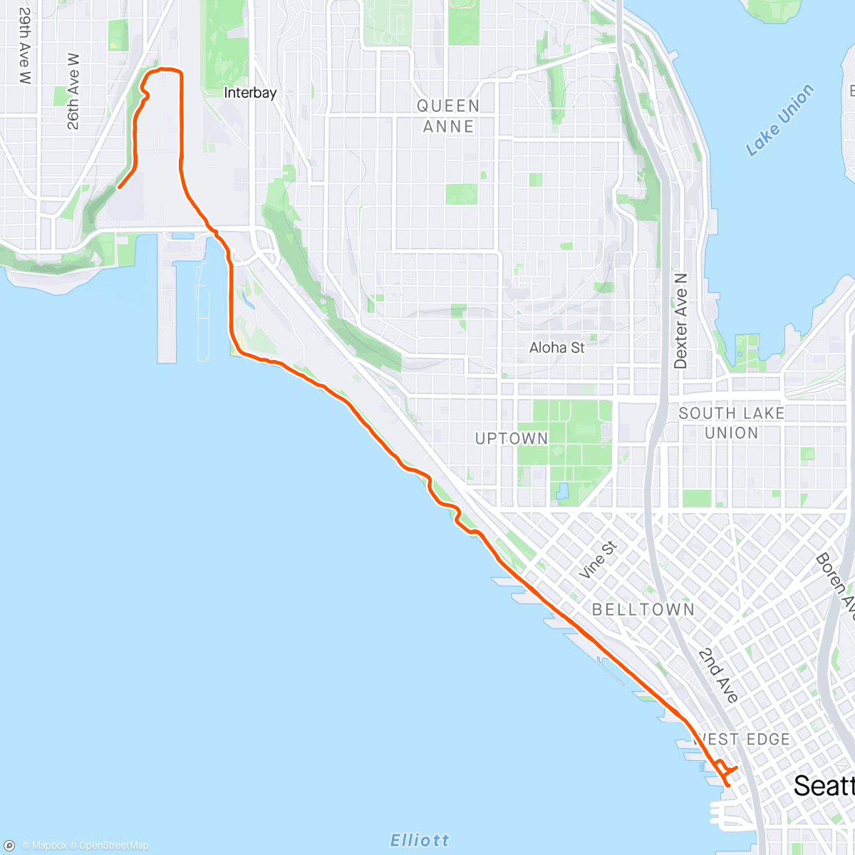 Map of the activity, Wide open path