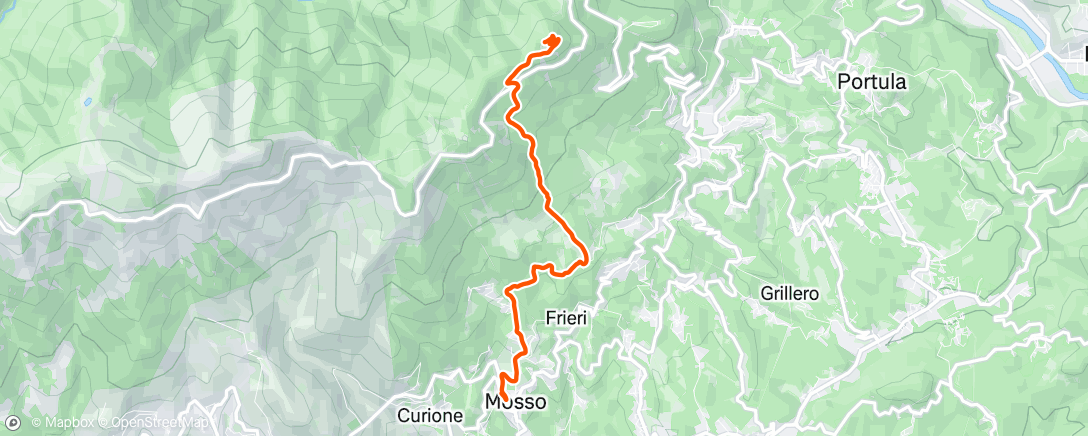 Map of the activity, Afternoon Run