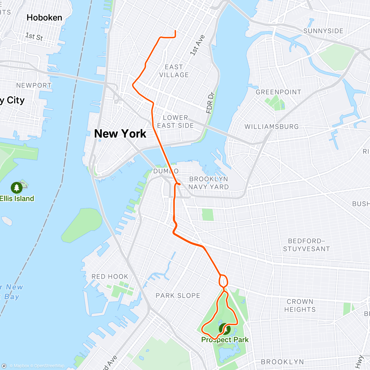 Map of the activity, Zwift - No Sleep Till Brooklyn in New York