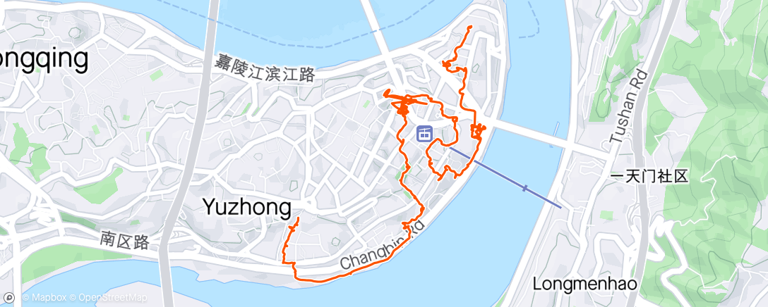 Map of the activity, Chongqing fel-le séta